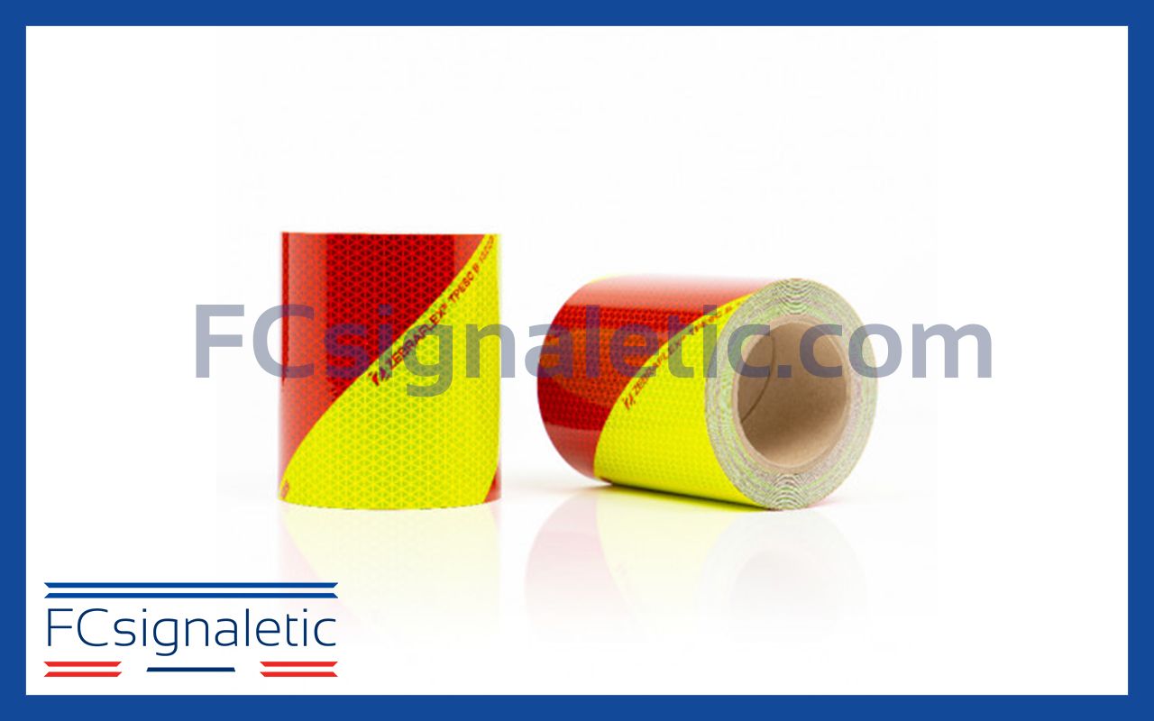 Kit de 2 rouleaux balisage rouge/jaune classe B pour véhicules - 9m x 141mm_0