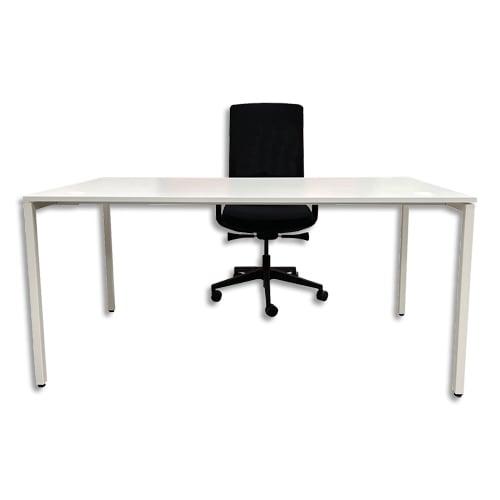 Retour bureau droit prima 100 x 60 cm. Plateau blanc et piètement blanc_0