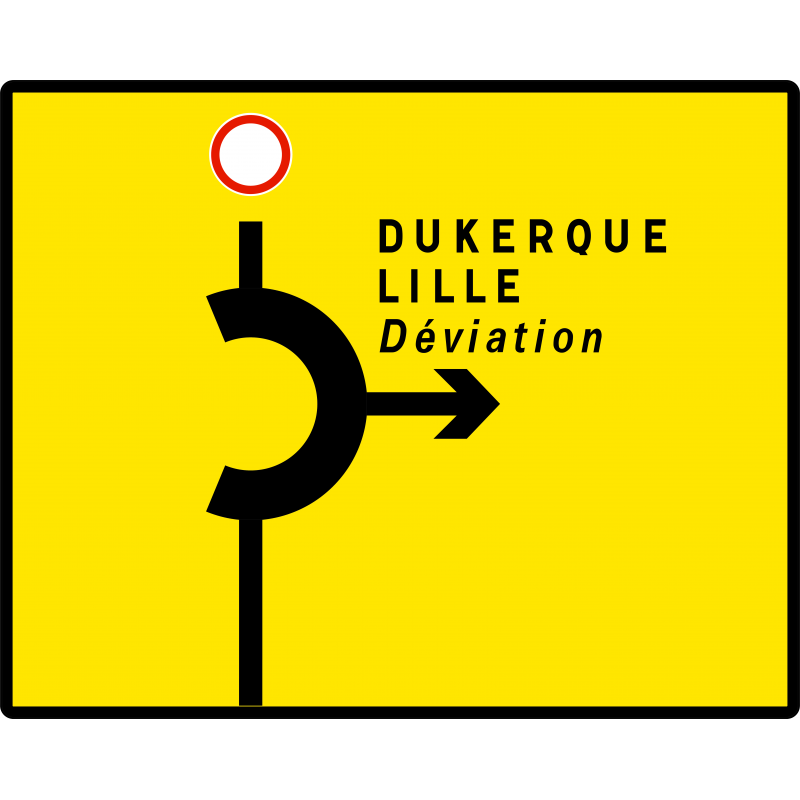 Panneau de voirie temporaire KD42B - Déviation - Signalisation de carrefours complexes_0