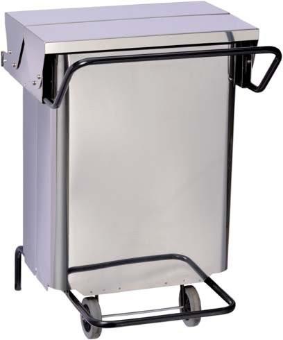 Poubelle 70 litres à ouverture centrale - SBARAZZINO - inox brillant avec pédale et façade amovible_0