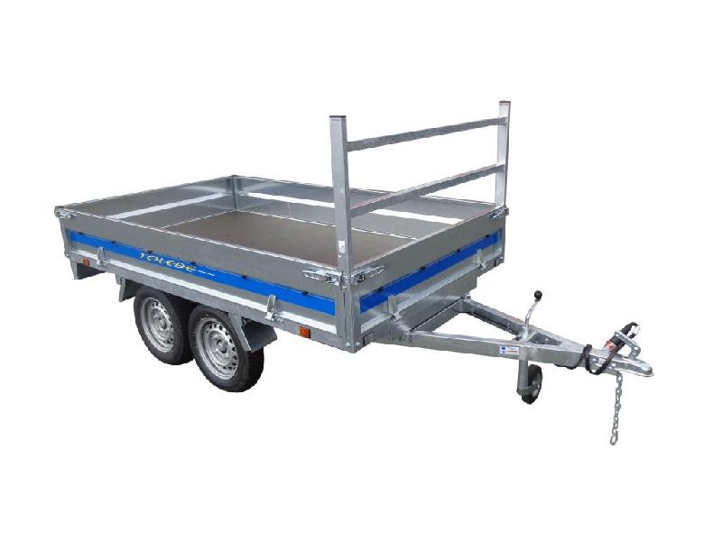 Remorque industrielle Tolède 35550 - caisse fixe, 4 ridelles rabattables, plancher bois antidérapant_0
