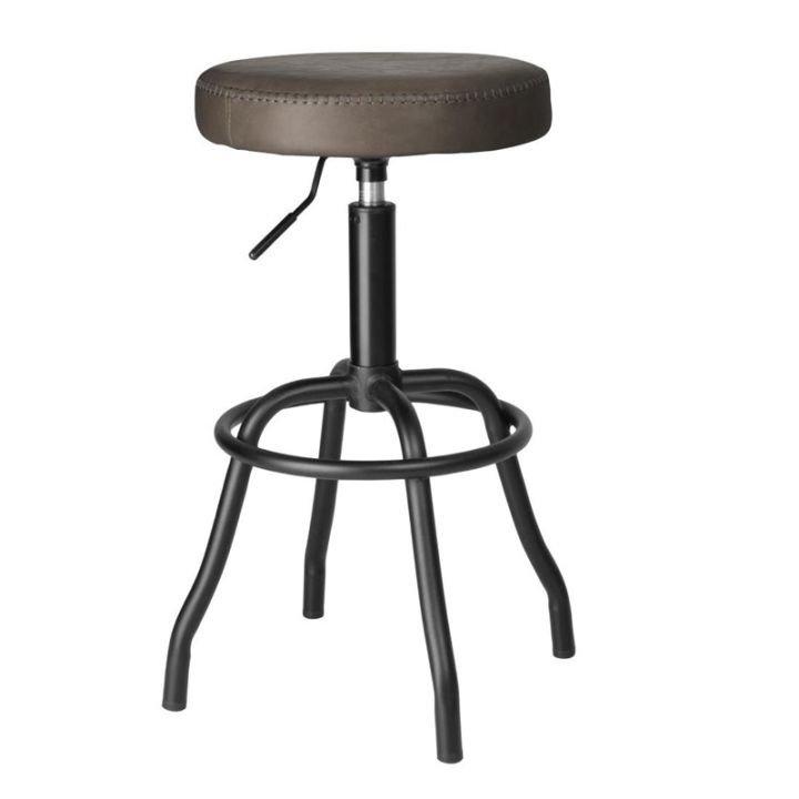 Tabouret de bar d'intérieur BROOKLYN, châssis en métal noir, assise réglable simili cuir mocha_0
