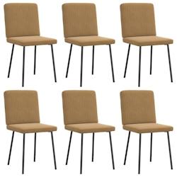 VidaXL Chaises à Manger Lot De 6 Marron Velours - 8721158570093_0