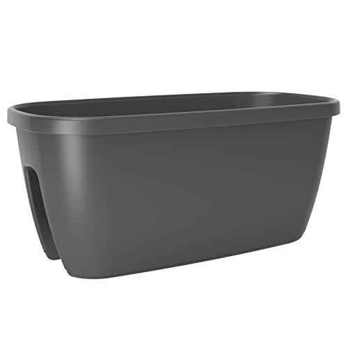 Pot pour balustrade Emsa City Granit 28x28x18 cm - Réservoir 1,8L - Système d'irrigation AQUA Comfort_0