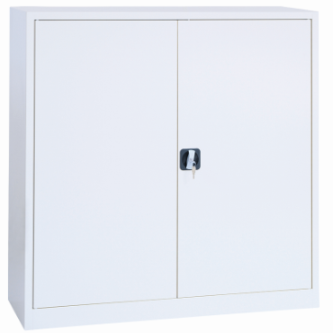 Armoire basse de bureau - métallique - portes battantes renforcées - 2 étagères réglables - 920x420x1000 mm_0