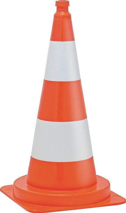 Cône de signalisation empilable - Hauteur 745 mm - Poids 3,4 kg - Base 40 x 40 cm - PVC fluorescent_0