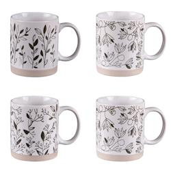 Coffret de 4 mugs Bucolique 35 cl -  Blanc Rond Porcelaine Table Passion 12x cm - blanc porcelaine 3106232282164_0