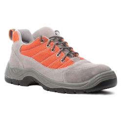 Coverguard - Chaussures de sécurité basses légères SPINELLE S1P orange et gris - Taille 38 - Cuir velours, embout et semelle acier, norme EN ISO 20345:2011_0