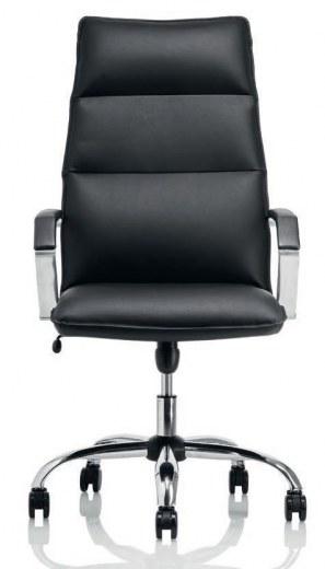 Fauteuil de direction en cuir noir ESTRO - Référence 7691 FD B - Fabrication française, conforme NF EN 1335_0