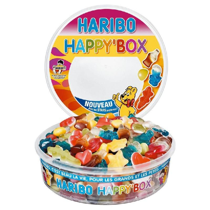 HARIBO BOÎTE DE BONBONS HAPPY BOX 600 G Comparer les prix de HARIBO BOÎTE  DE BONBONS HAPPY BOX 600 G sur Hellopro.fr