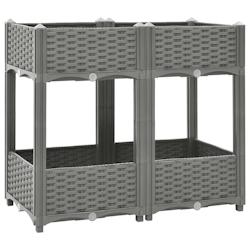 Helloshop26 - Jardinière bac lit surélevé plantes fleurs terrasse jardin 80 x 40 x 71 cm polypropylène gris 02_0039243 - 3000218450045_0