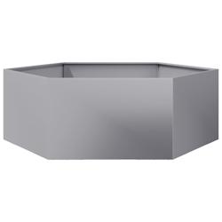 Helloshop26 - Jardinière bac lit surélevé plantes fleurs terrasse jardin hexagone 138 x 120 x 45 cm acier galvanisé Argent 02_0038640 - 3000217802944_0