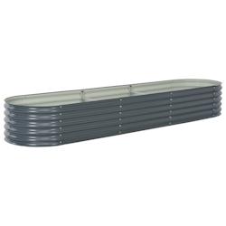 Helloshop26 - Jardinière lit surélevé plantes fleurs jardin 320 x 80 x 44 cm acier galvanisé gris 02_0001046 - 3666982309813_0