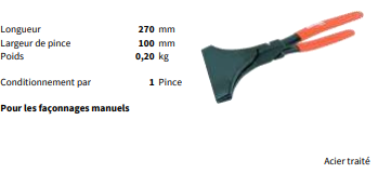 Pince à border droite de 100 mm pour façonnage manuel - 899066 - Longueur 270 mm - Acier traité_0