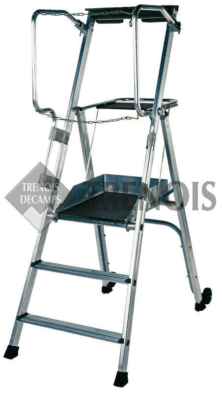 Plateforme de travail PL3 sur roulettes - garde-corps pliable - hauteur de travail 2,70 m - charge maximale 150 kg_0