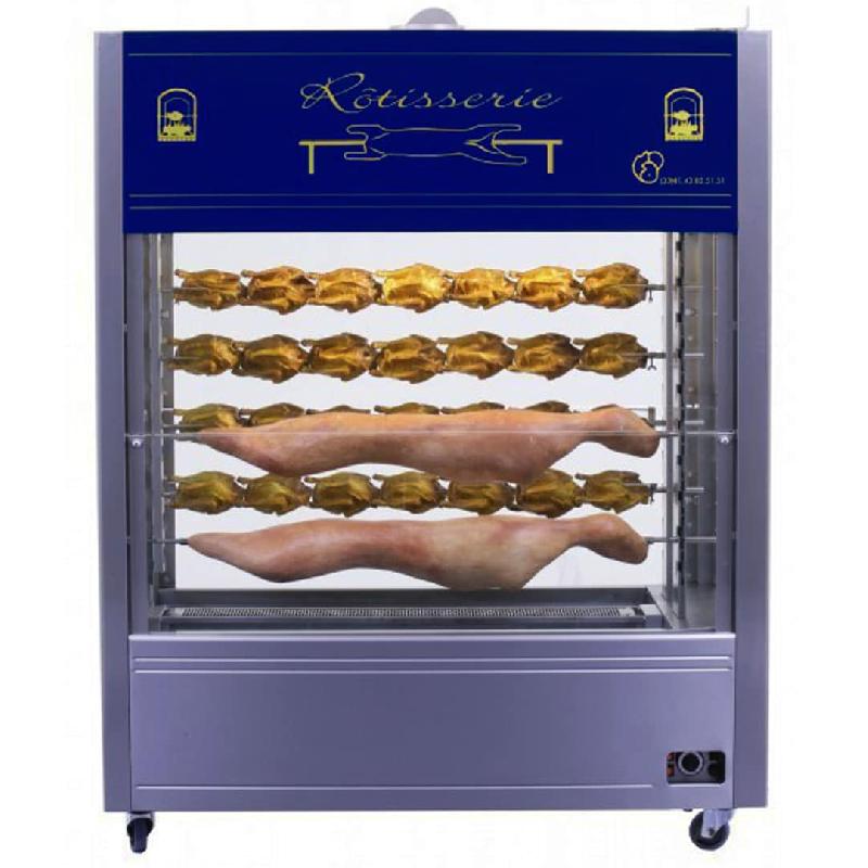 Rôtissoire à broche gaz MECHOUI 12 géant inox - Couleur : Bleu - 40 kg par broche - Réf MECHOUIG12-5010-bl-12_0