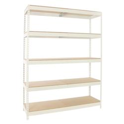 SimonRack Étagère Industrielle, 2000x2100x600 5 Niveaux en bois, Étagère Charge Lourde, blanc/bois -Simonforte - blanc métal 8425437153037_0