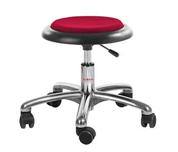 Tabouret professionnel petite enfance - Micro Alu - Tissu 3D rouge - Confort et légèreté_0