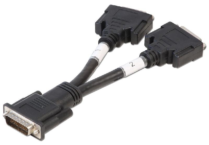 Câble adaptateur DMS59 (LFH) vers 2x DVI-I - numérique et analogique VGA - 16cm_0
