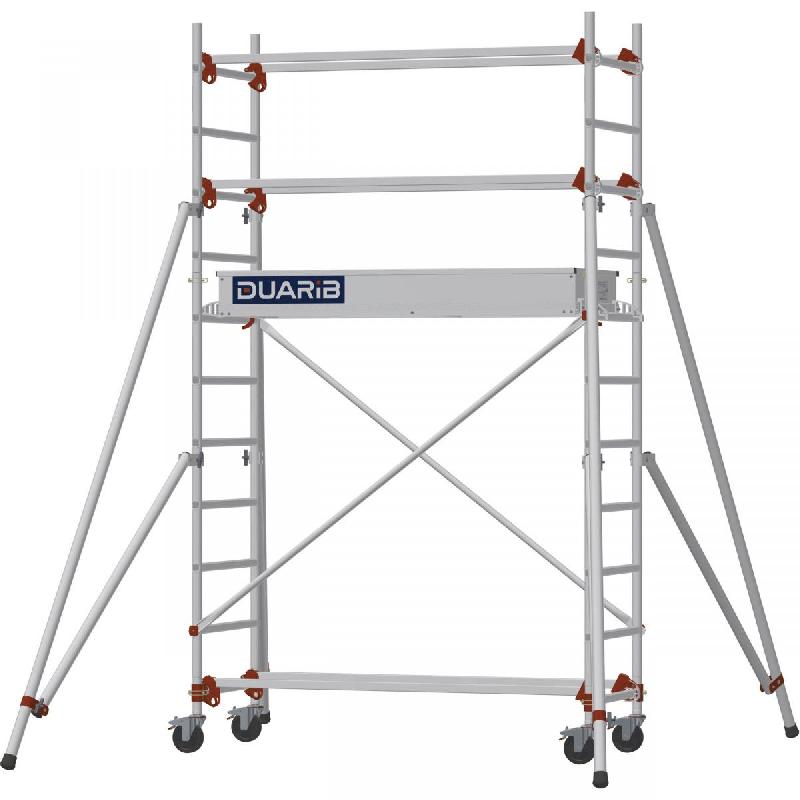 Échafaudage roulant aluminium AL 165 version standard - Hauteur de travail : 3,80 m - DUARIB - 613312_0