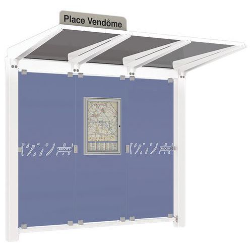 ABRI BUS VENISE 2.50 M SANS BARDAGES LATÉRAUX - BLANC 9010 - PROCITY