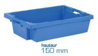 Bac emboitable à 70% - Bac114BM6415000 - 25L - 490x332x145mm - Poignées ouvertes - Couleur bleu_0