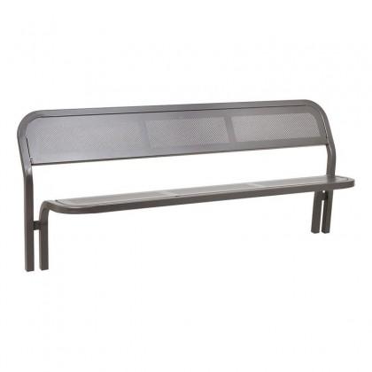 Banc public convivial - Longueur 2000 mm - Structure acier avec assise et dossier en tôle perforée_0
