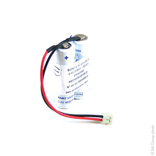 Batterie industrielle NiCd 2x AA VST 2S1P 2.4V 800mAh JST - Marque NX_0