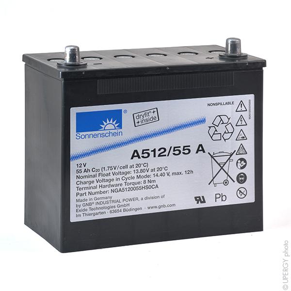 Batterie plomb étanche gel Sonnenschein A512/55A 12V 55Ah - autonomie augmentée et durée de vie prolongée_0