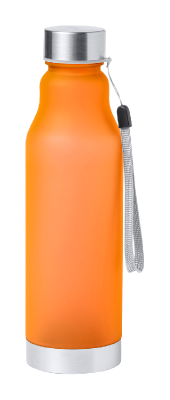 Bouteille en RPET - 600 ml - avec dragonne, bouchon et base en acier inoxydable - Sans BPA_0