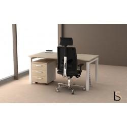 Bureau droit - piètement métal série Quadra - Mobel Linea_0