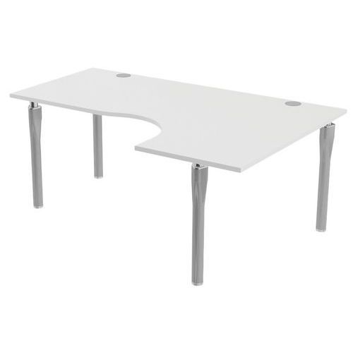 BUREAU NOGA COMPACT DROITE 180 X 120 CM BLANC ALU