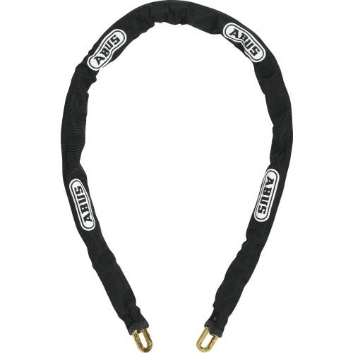 CHAÎNE ACIER CÉMENTÉ - MAILLONS CARRÉS - GAINE TISSU NOIR - 6/130 CM ABUS