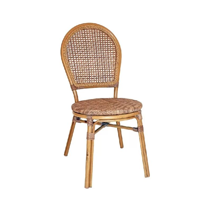 Chaise empilable en aluminium SAVANNAH - Stamp - design extérieur avec assise et dossier tressés wicker_0