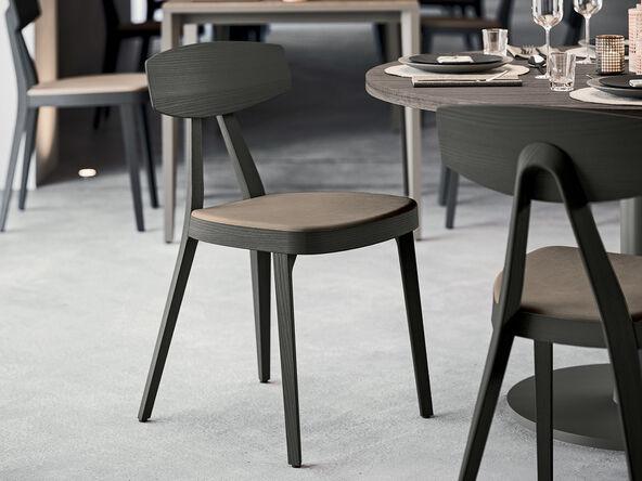 Chaise réunion Compazo en bois massif avec placet d'assise_0