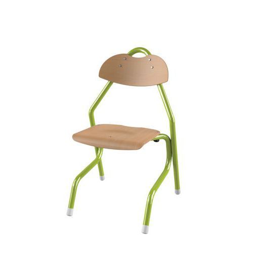 CHAISE TEMPO AST - T4 COQUE BOIS NATUREL - ALU VERT 1864 - MOBIDECOR