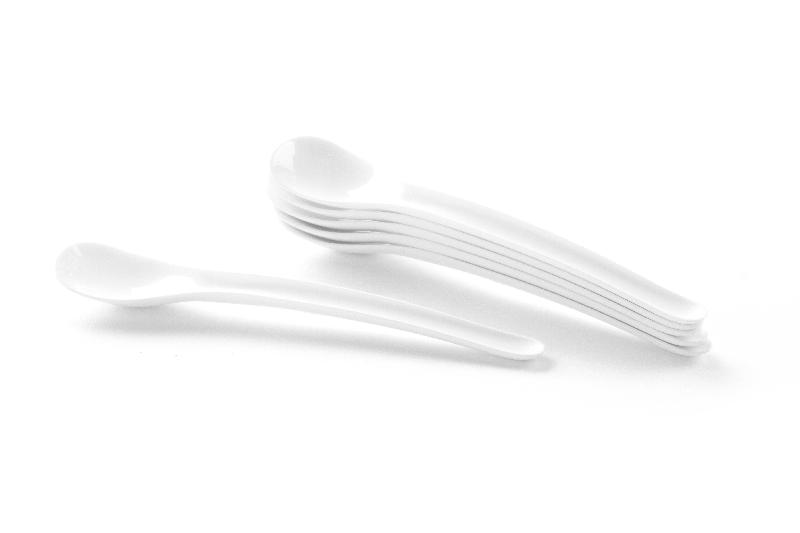 CUILLÈRE À OEUFS EN PLASTIQUE BLANC