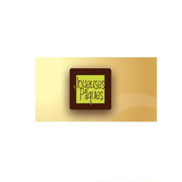 DÉCORATION GÂTEAUX CARRÉ CHOCOLAT JOYEUSES PÀQUES