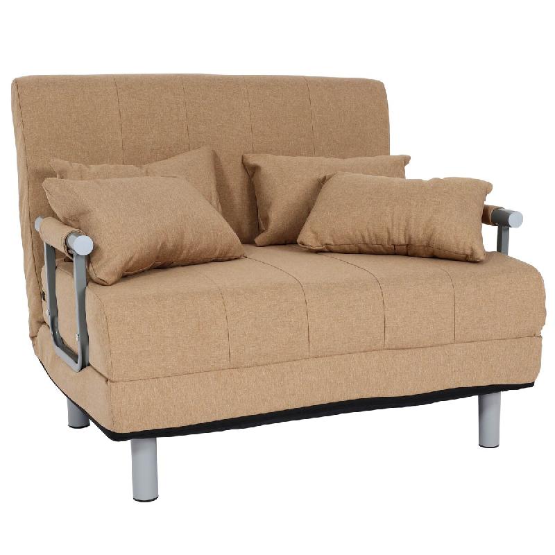 Décoshop26 - Fauteuil de couchage canapé-lit lit d'appoint relaxation surface de couchage 97x186 cm tissu crème 04_0006259 - beige 3000261674191_0