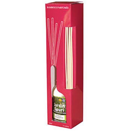 FLACON DE PARFUM AVEC BRINS EN BAMBOU SENTEUR JARDIN FLEURI
