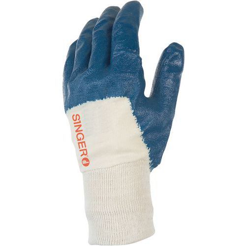 GANTS DE MANUTENTION NITRILE LIGHT DE COULEUR BLEU DE TAILLE 7 - SINGER SAFETY