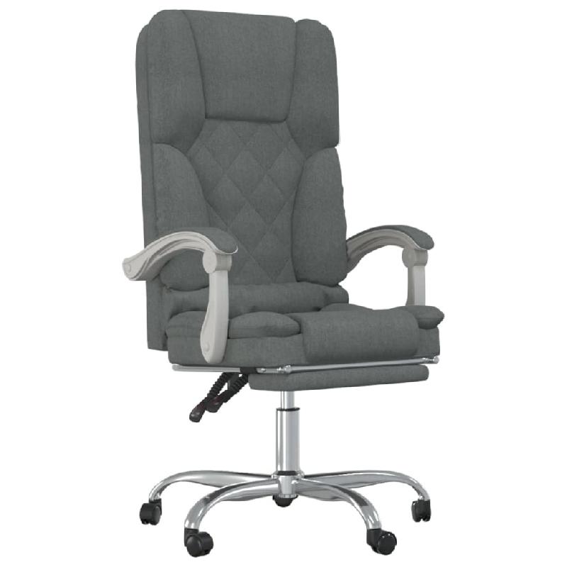 Helloshop26 - Fauteuil de massage inclinable de bureau informatique étude foncé tissu gris 02_0025388 - gris métal 3000215309728_0