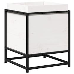 Helloshop26 - Jardinière bac lit surélevé plantes fleurs terrasse jardin 40 x 40 x 50 cm bois de pin massif blanc 02_0037571 - 3000214261355_0