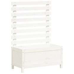 Helloshop26 - Jardinière bac lit surélevé plantes fleurs terrasse jardin avec support 79 x 39,5 x 114 cm bois de pin massif blanc 02_0038218 - 3000_0