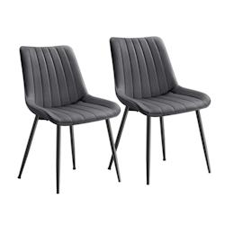 Helloshop26 - Lot de 2 chaise salle à manger chaise cuisine supportant jusqu'à 120 kg pied en acier dossier ergonomique pour salle à 12_0006190 - 3_0