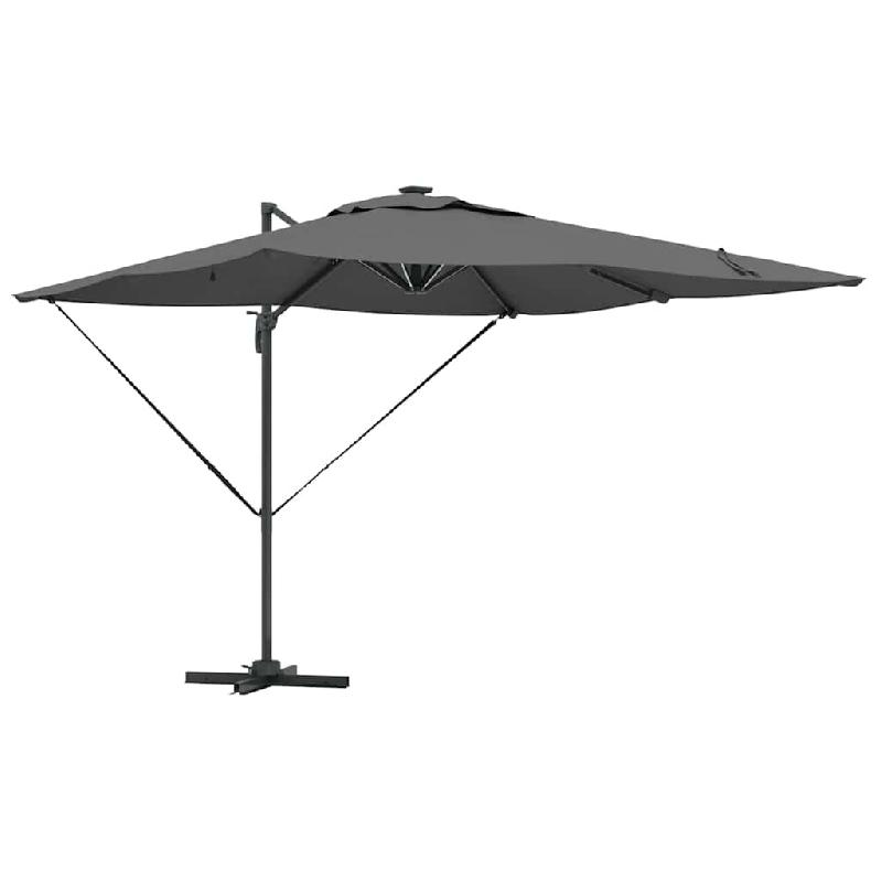 Helloshop26 - Parasol déporté rectangulaire 286 x 284 x 270 cm ombre généreuse ambiance cosy en aluminium anthracite 02_0058693 - aluminium 300024_0