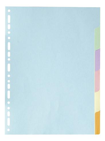 LOT DE 2 - INTERCALAIRE A4 CARTE RECYCLÉE COLORÉE EXACOMPTA FOREVER 6 ONGLETS NEUTRES MULTICOLORES - 1 JEU