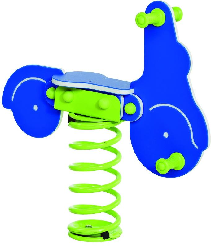 Jeu sur ressort scooter - 1 place - figurine en plastique polyéthylène anti-vandalisme_0