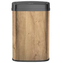 Kitchen Move Poubelle de cuisine automatique 58L MAJESTIC WOOD design BOIS grande capacité en INOX avec cerclage - marron 3666162010829_0