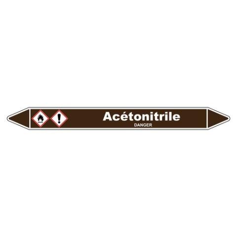LOT DE 3 - MARQUEUR TUYAUTERIE - ACÉTONITRILE - VINYLE LAMINÉ - NFX 08-105 355 X 37 MM